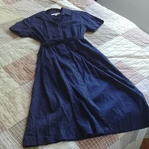 Navy blue short sleeve shirt dress